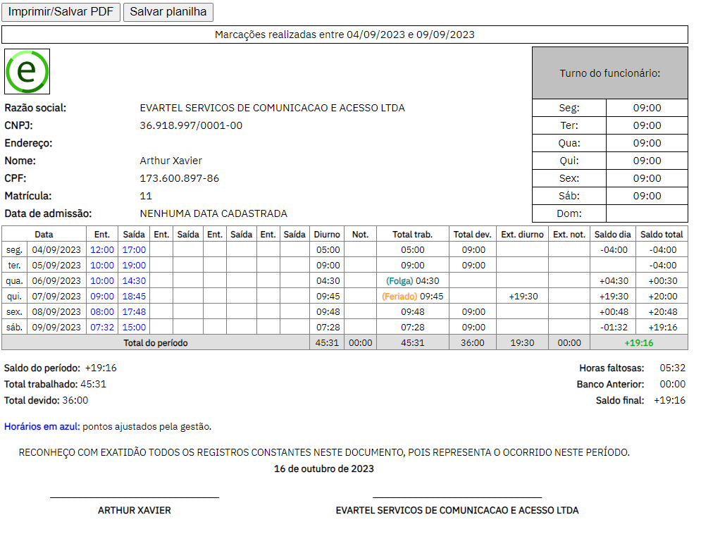 Controle de ponto e acesso